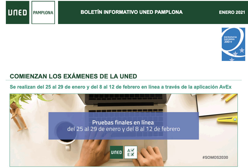 Publicado el boletín informativo de UNED Pamplona de este mes 